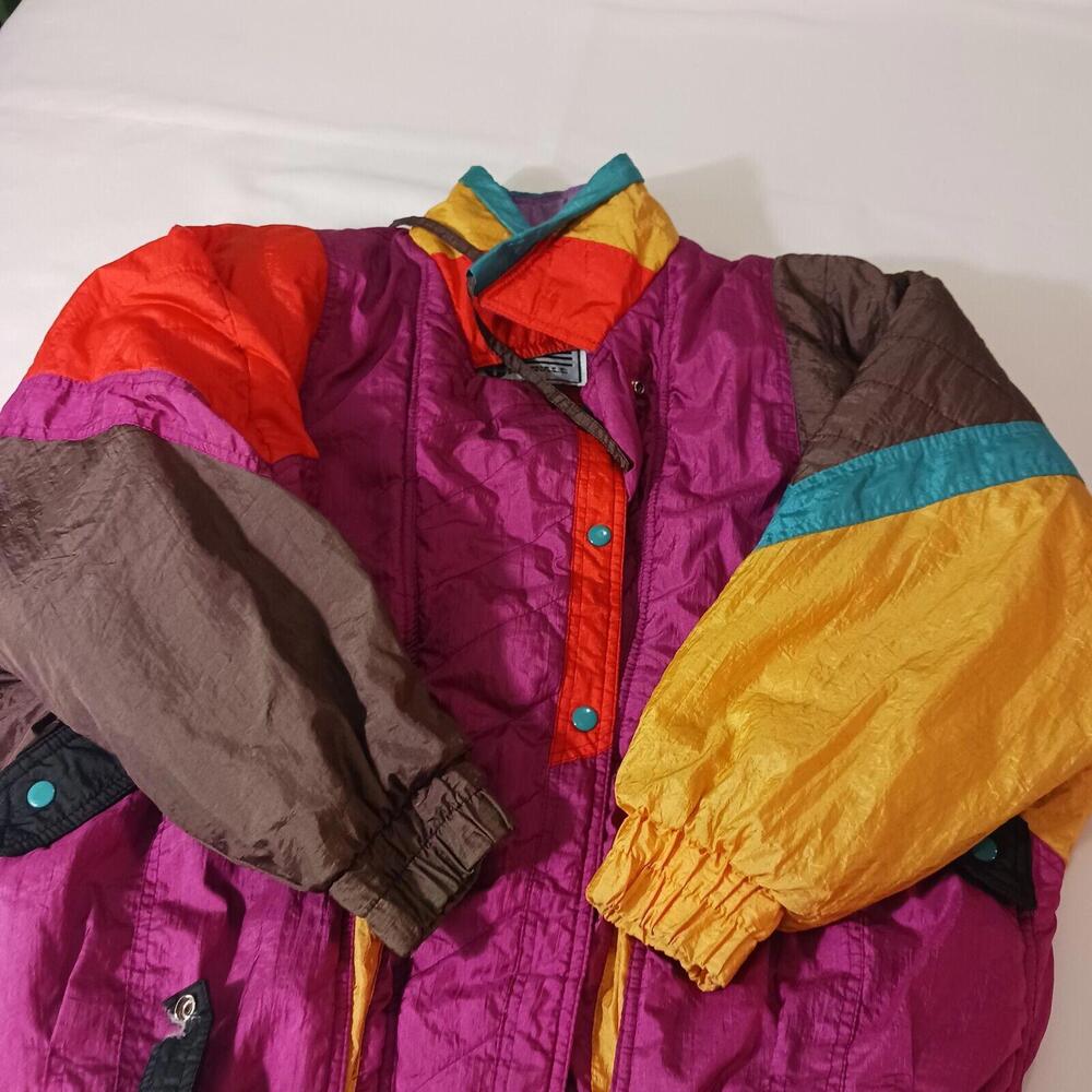 Vintage P.A. Originals Women’s Multicolor Pockets Jacket Coat Size S Retro 90s - Picture 9 of 14